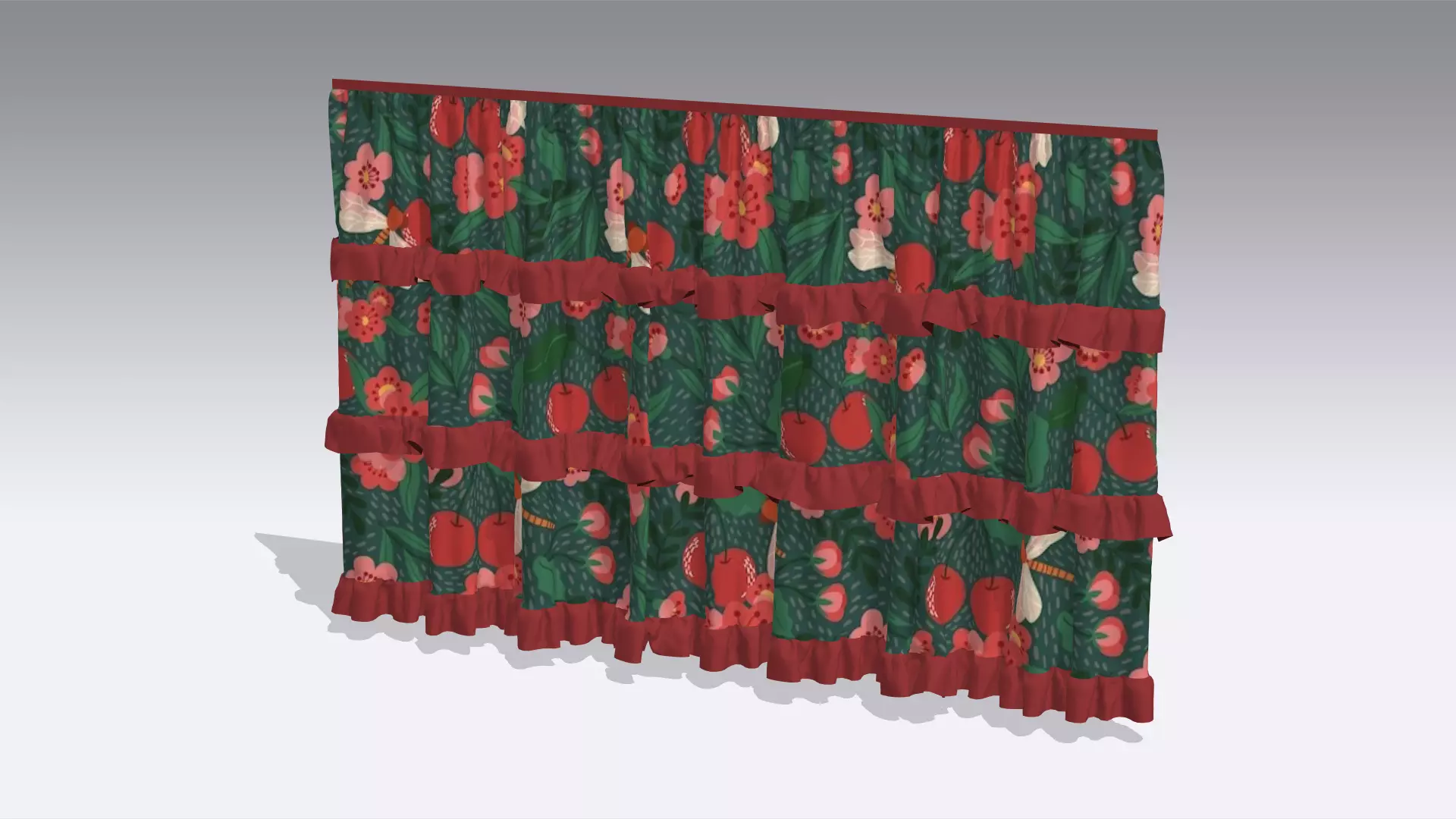 Curtain Low-poly 3D model_0