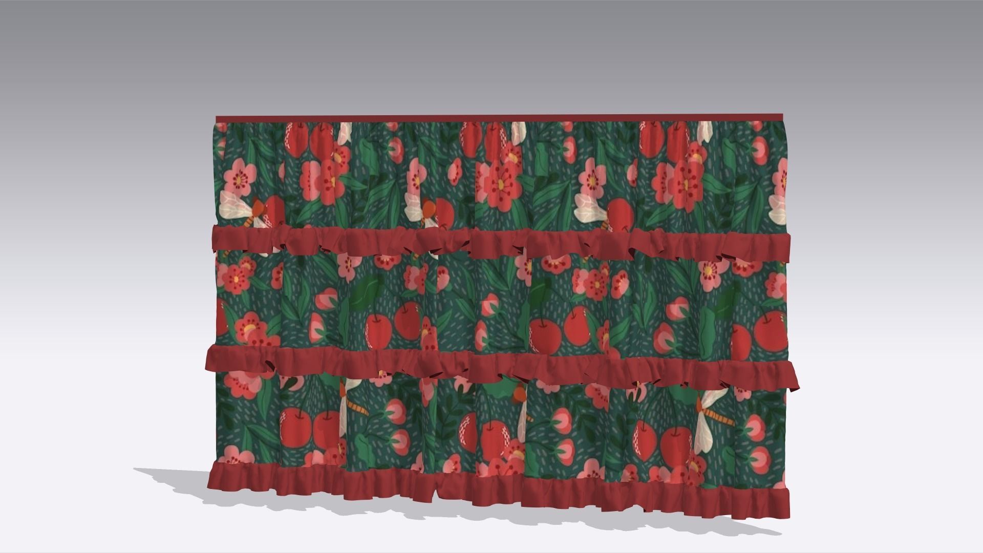 Curtain Low-poly 3D model_5