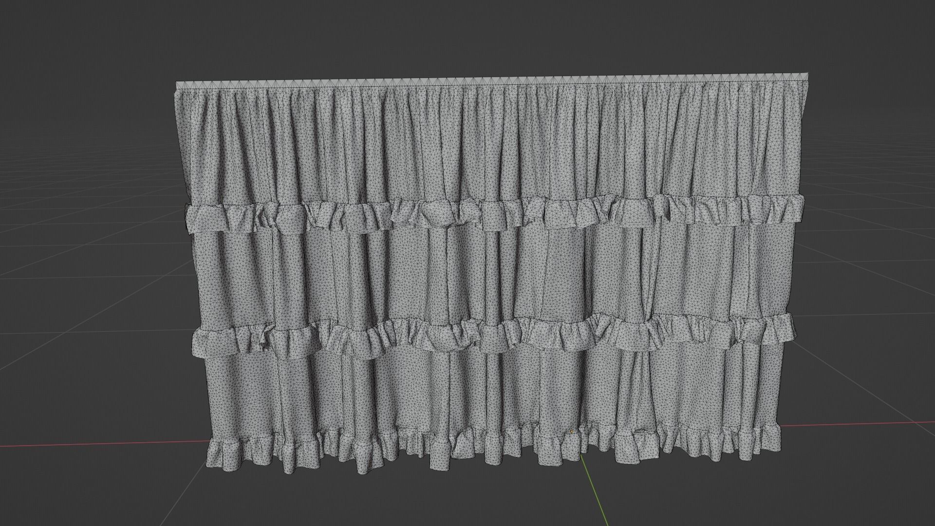Curtain Low-poly 3D model_8