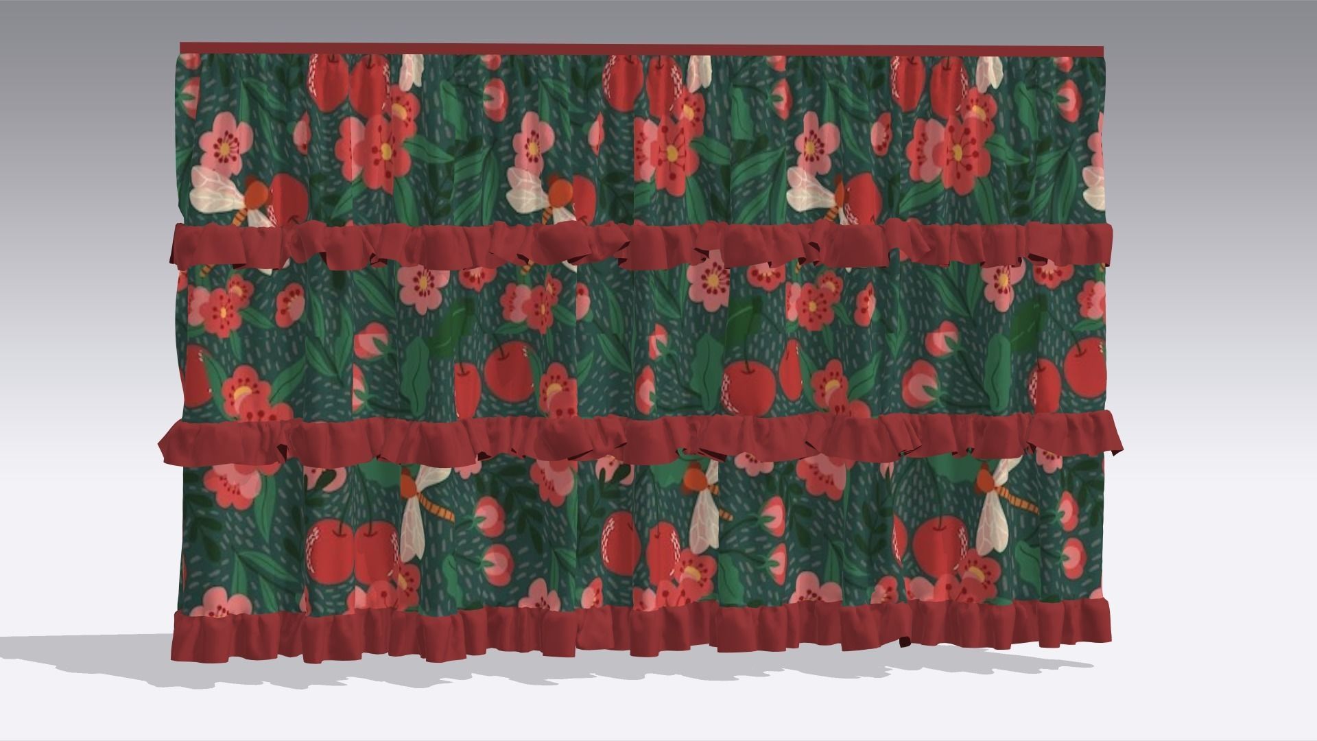 Curtain Low-poly 3D model_1