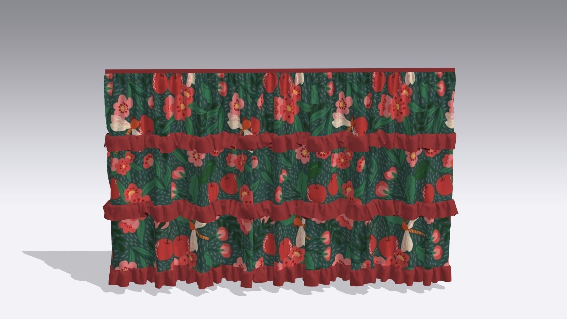 Curtain Low-poly 3D model_6