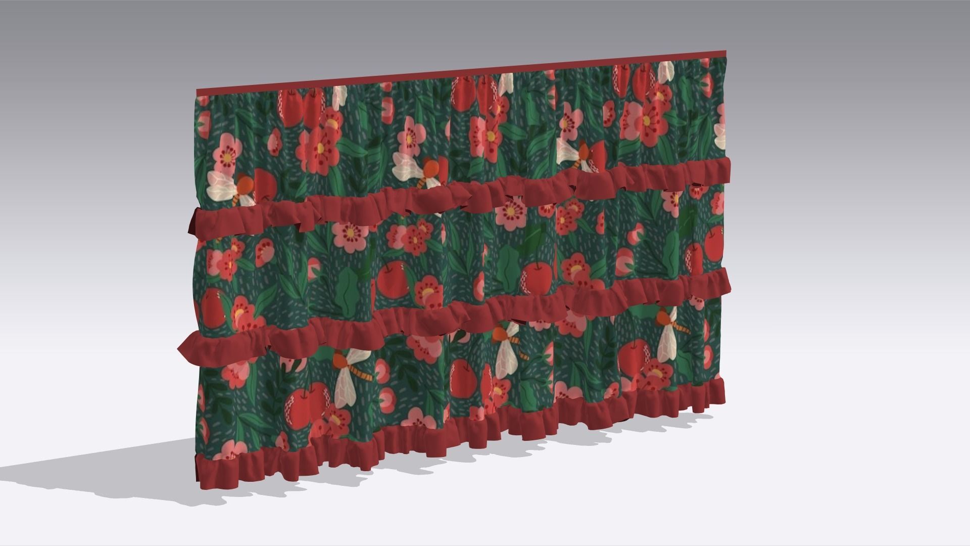 Curtain Low-poly 3D model_2