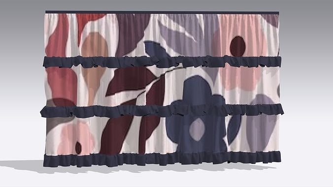 Curtain Low-poly 3D model