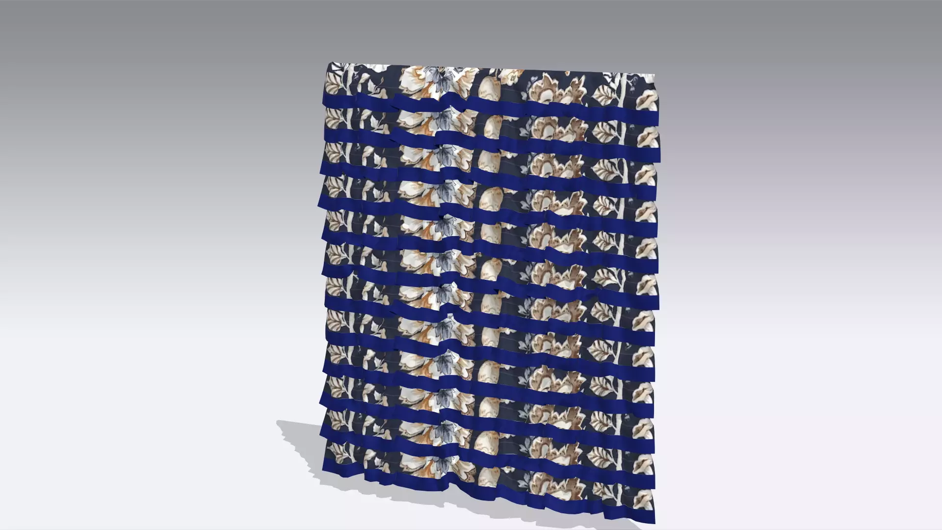 Curtain Low-poly 3D model_0