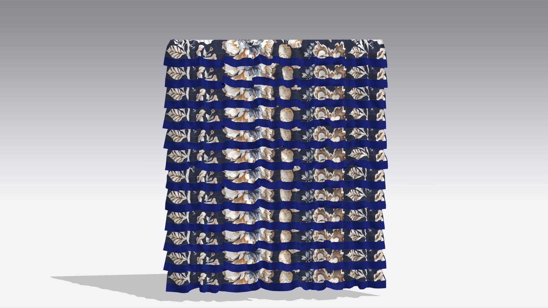 Curtain Low-poly 3D model_1