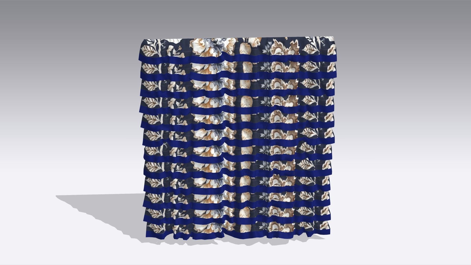 Curtain Low-poly 3D model_3