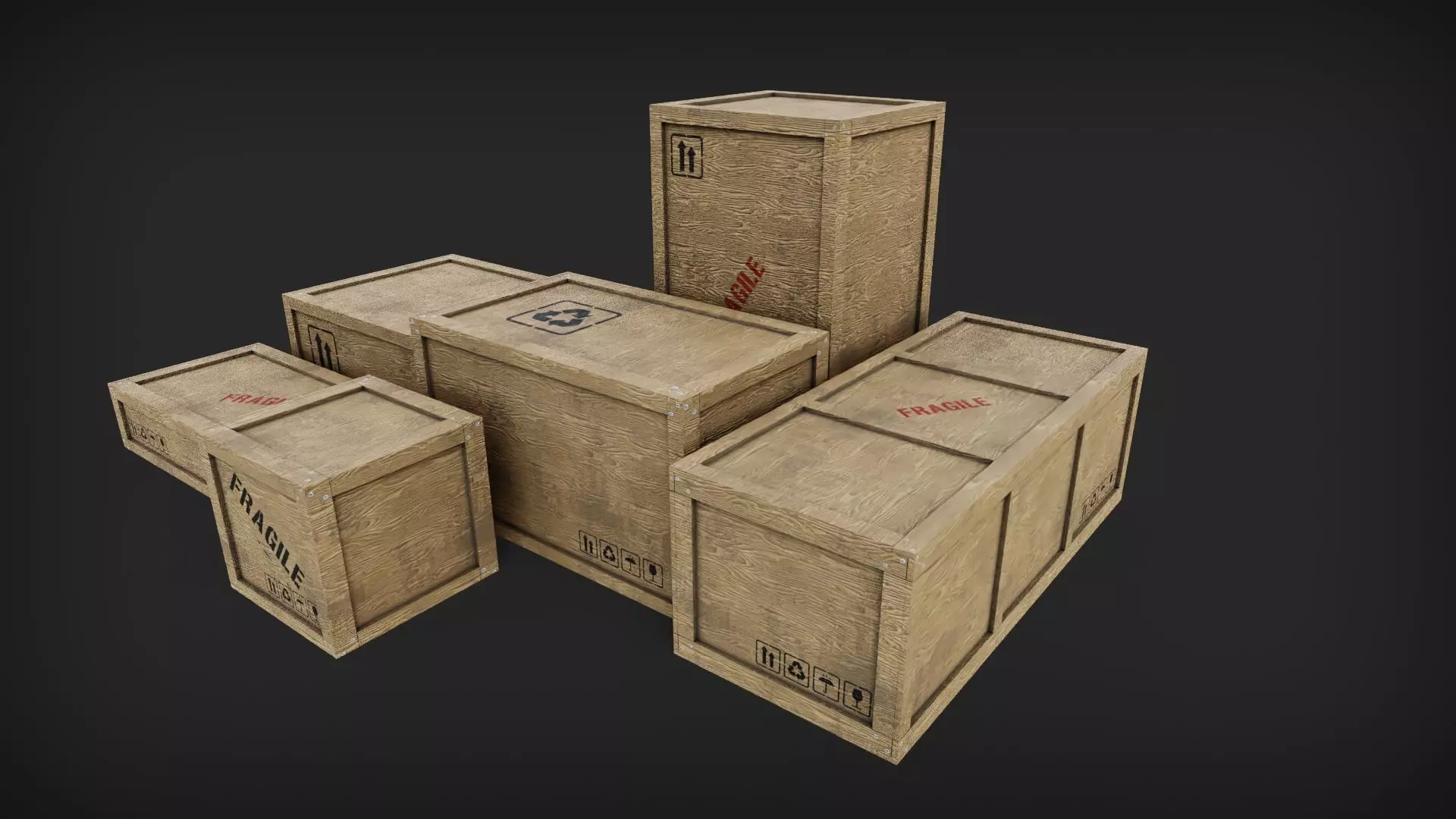 Shipping Cargo Boxes Low-poly 3D model