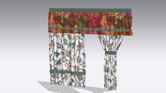 Curtain Low-poly 3D model