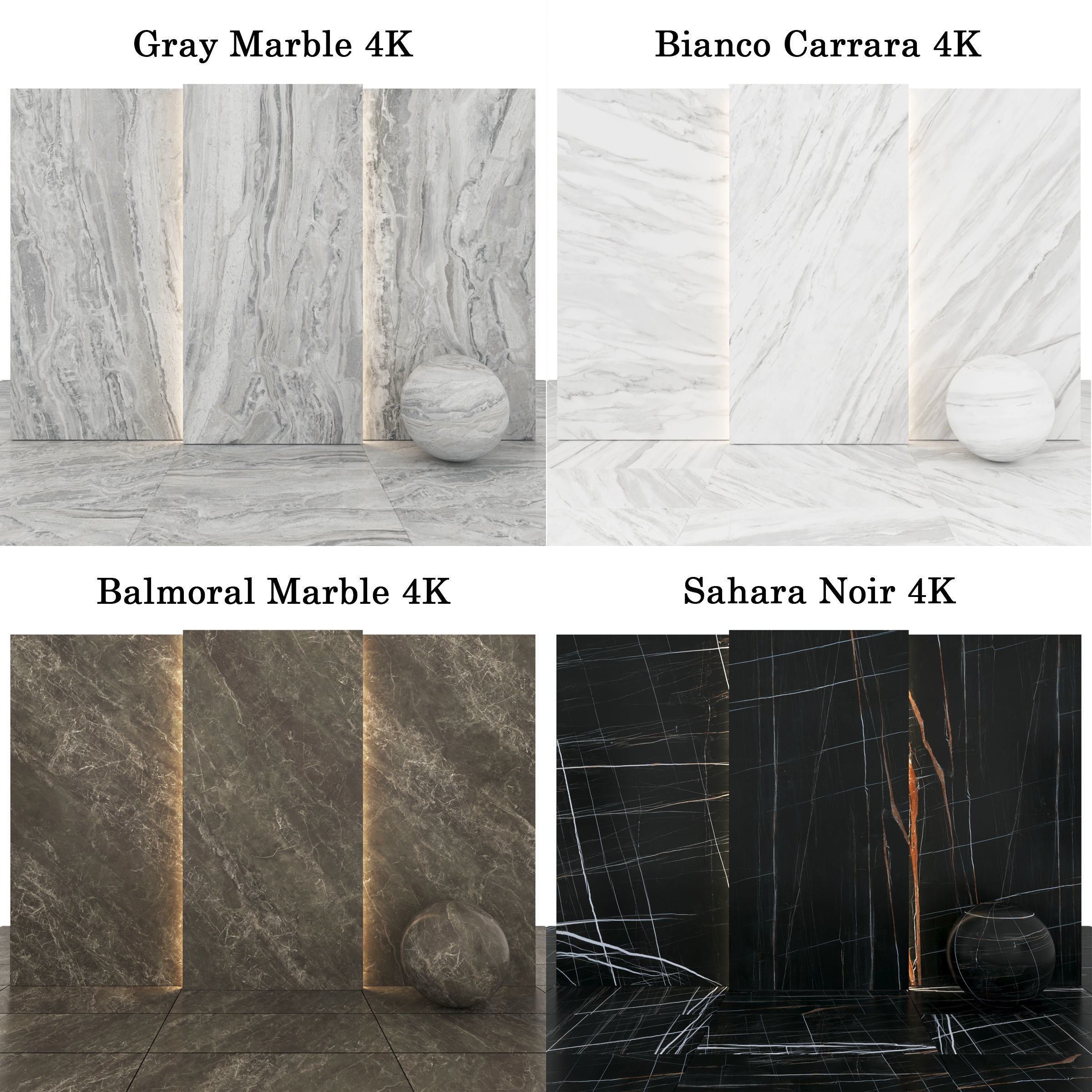 Marble 39 - Carrara-Sahara Noir-Balmoral-Gray Marble Texture_1