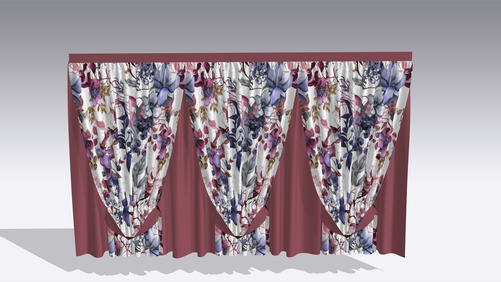 Curtain Low-poly 3D model_3