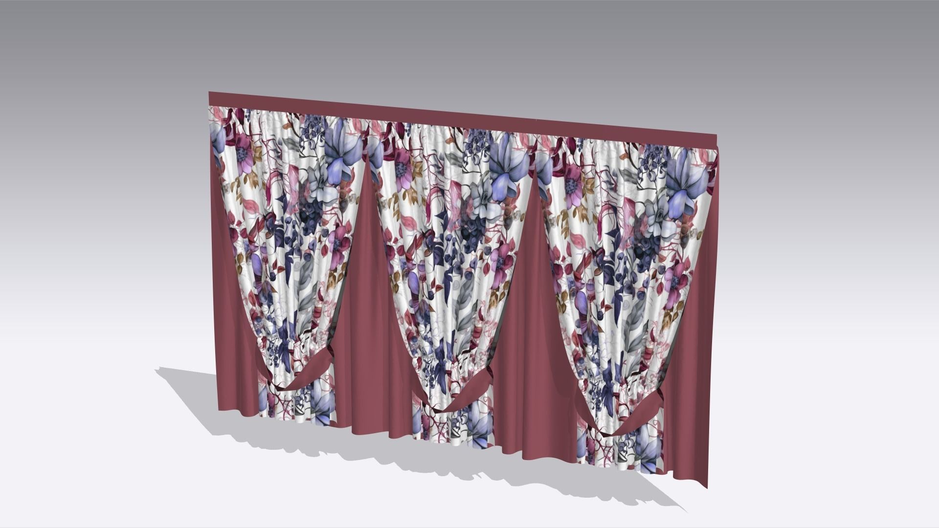 Curtain Low-poly 3D model_5