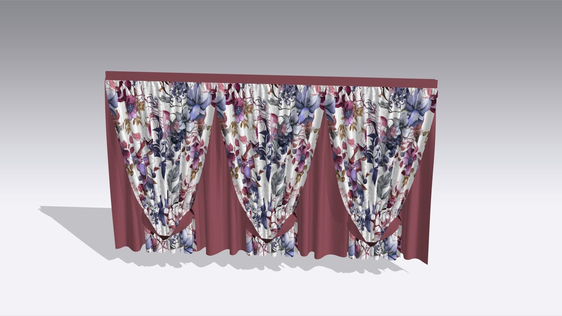 Curtain Low-poly 3D model_6