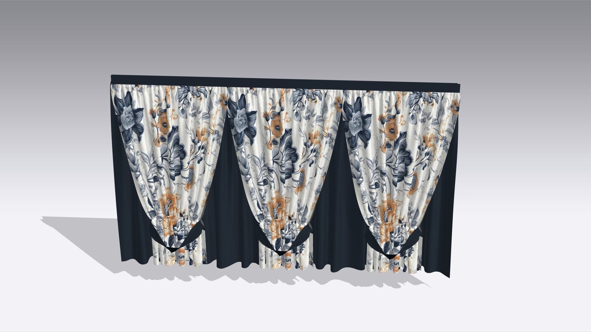 Curtain Low-poly 3D model_6