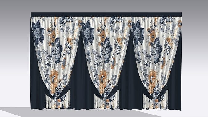 Curtain Low-poly 3D model