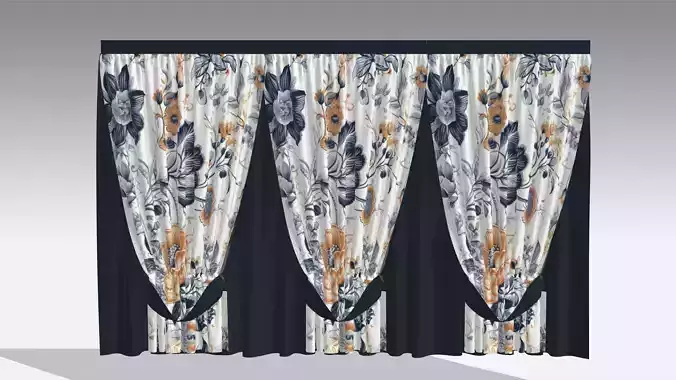 Curtain Low-poly 3D model