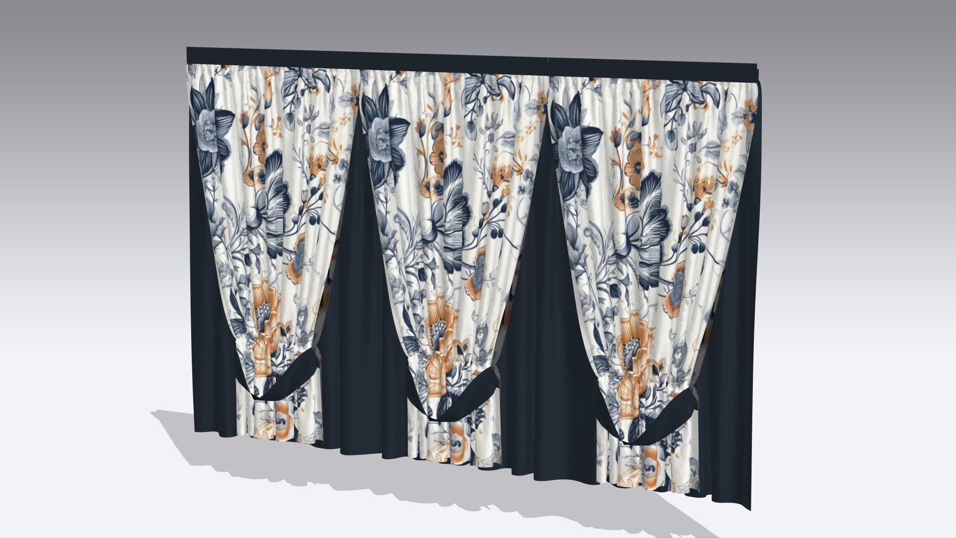Curtain Low-poly 3D model_2