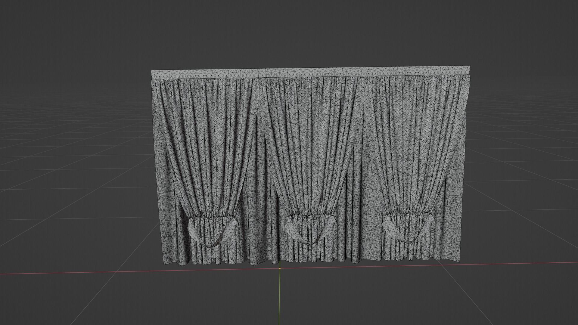 Curtain Low-poly 3D model_7
