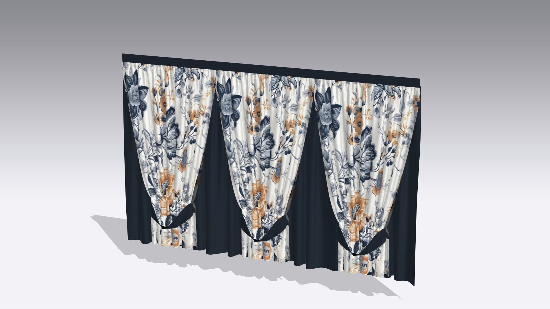 Curtain Low-poly 3D model_5