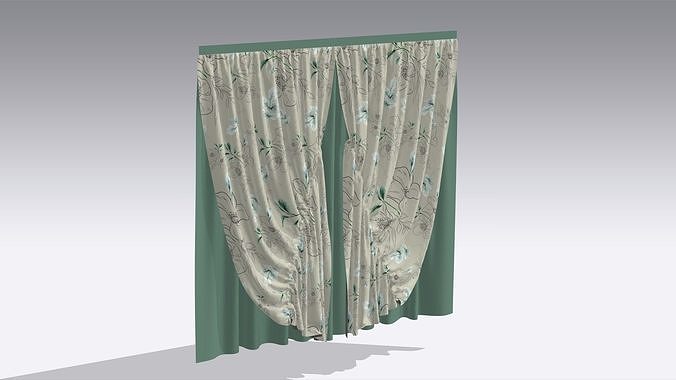 Curtain Low-poly 3D model