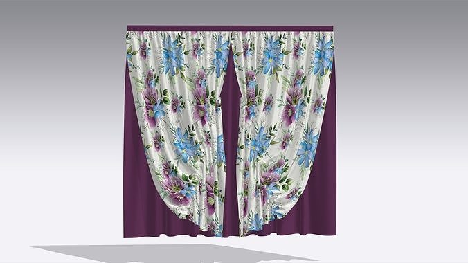 Curtain Low-poly 3D model