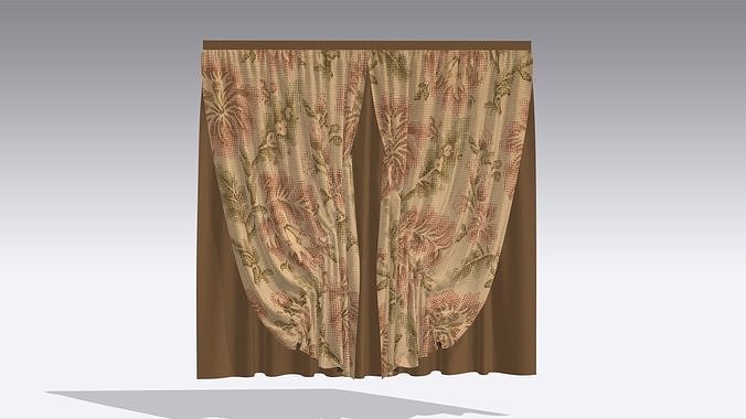Curtain Low-poly 3D model