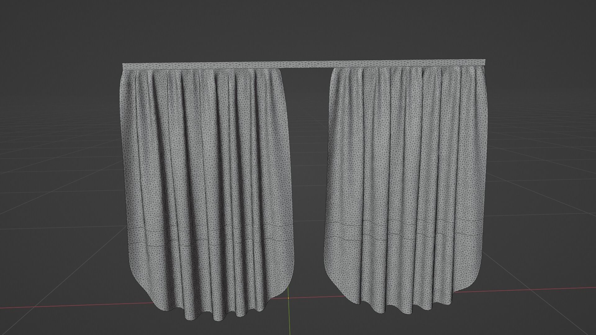 Curtain Low-poly 3D model_7