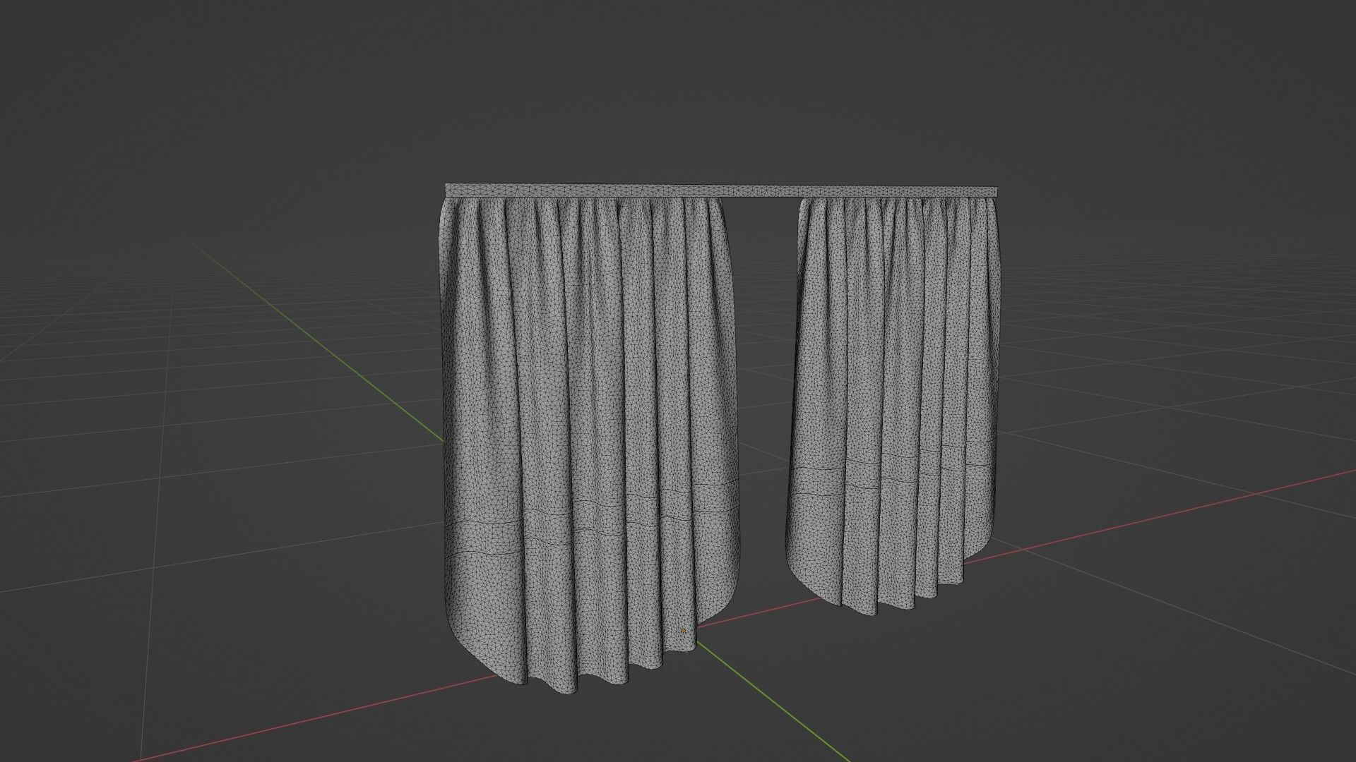 Curtain Low-poly 3D model_8