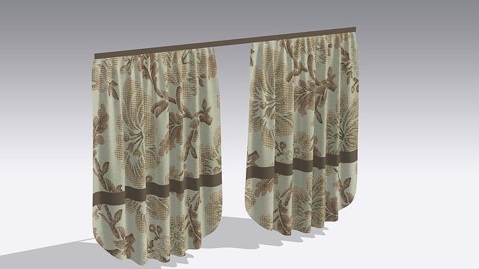 Curtain Low-poly 3D model