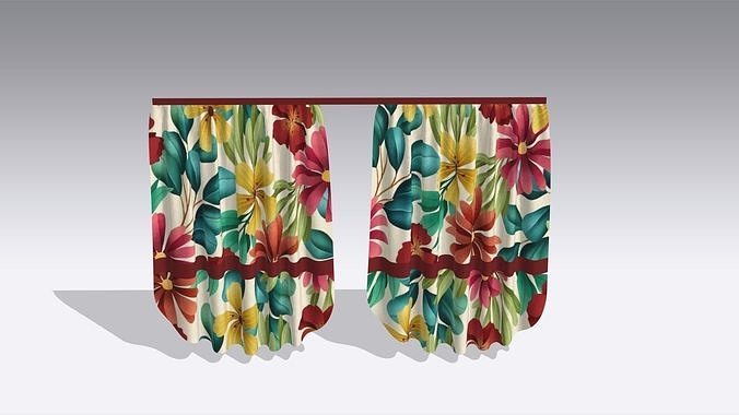 Curtain Low-poly 3D model