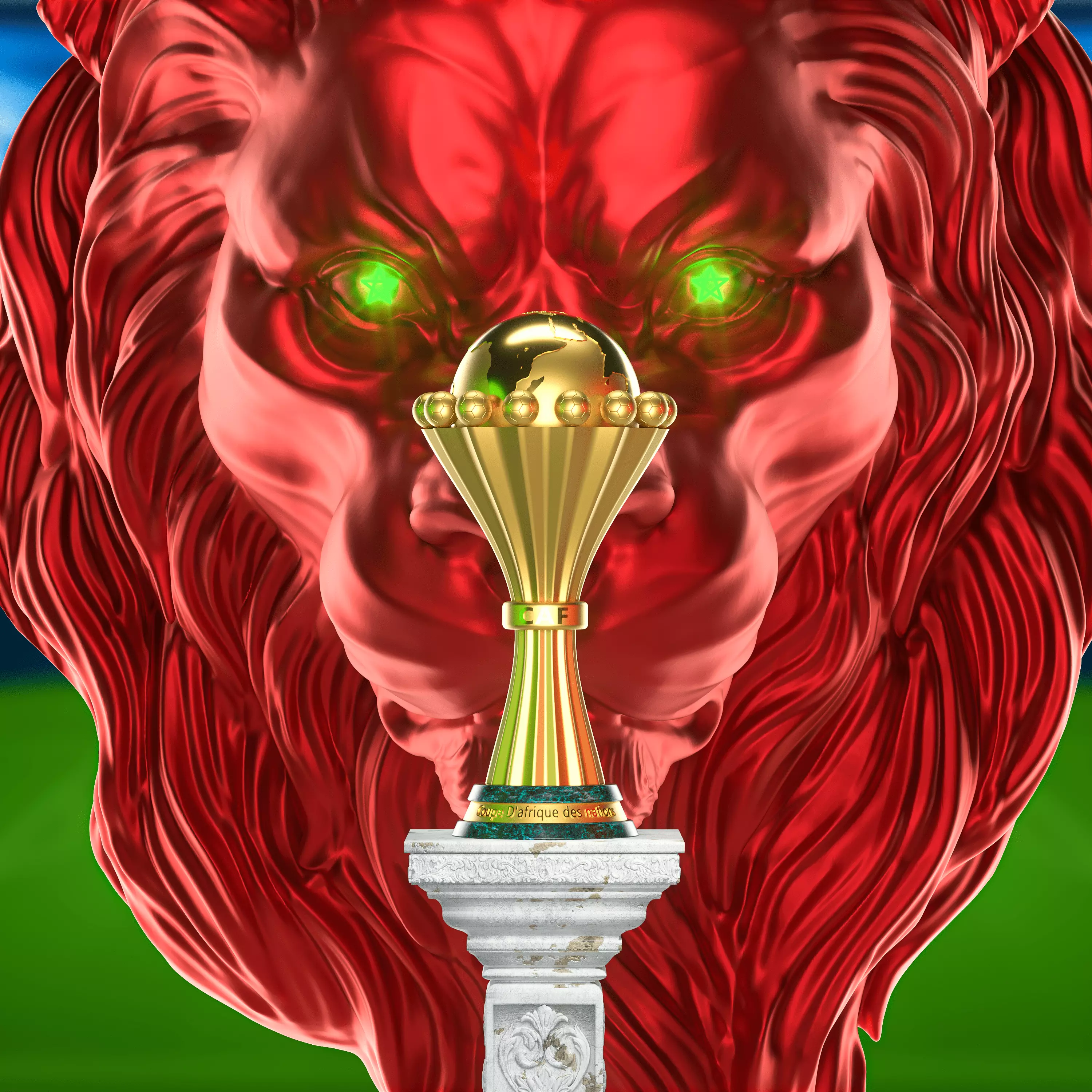 Lion Atlas morocco football national team 3D model