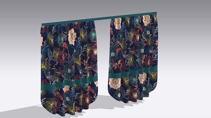 Curtain Low-poly 3D model