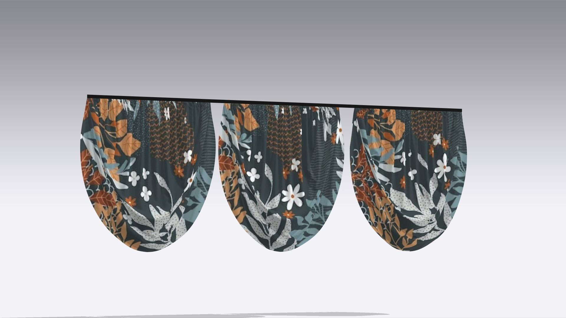 Curtain Low-poly 3D model_4