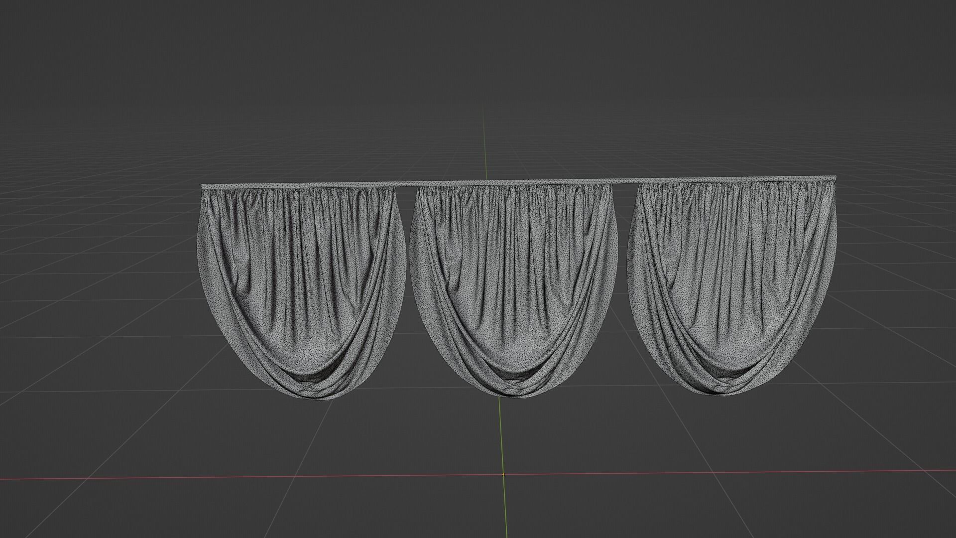 Curtain Low-poly 3D model_8