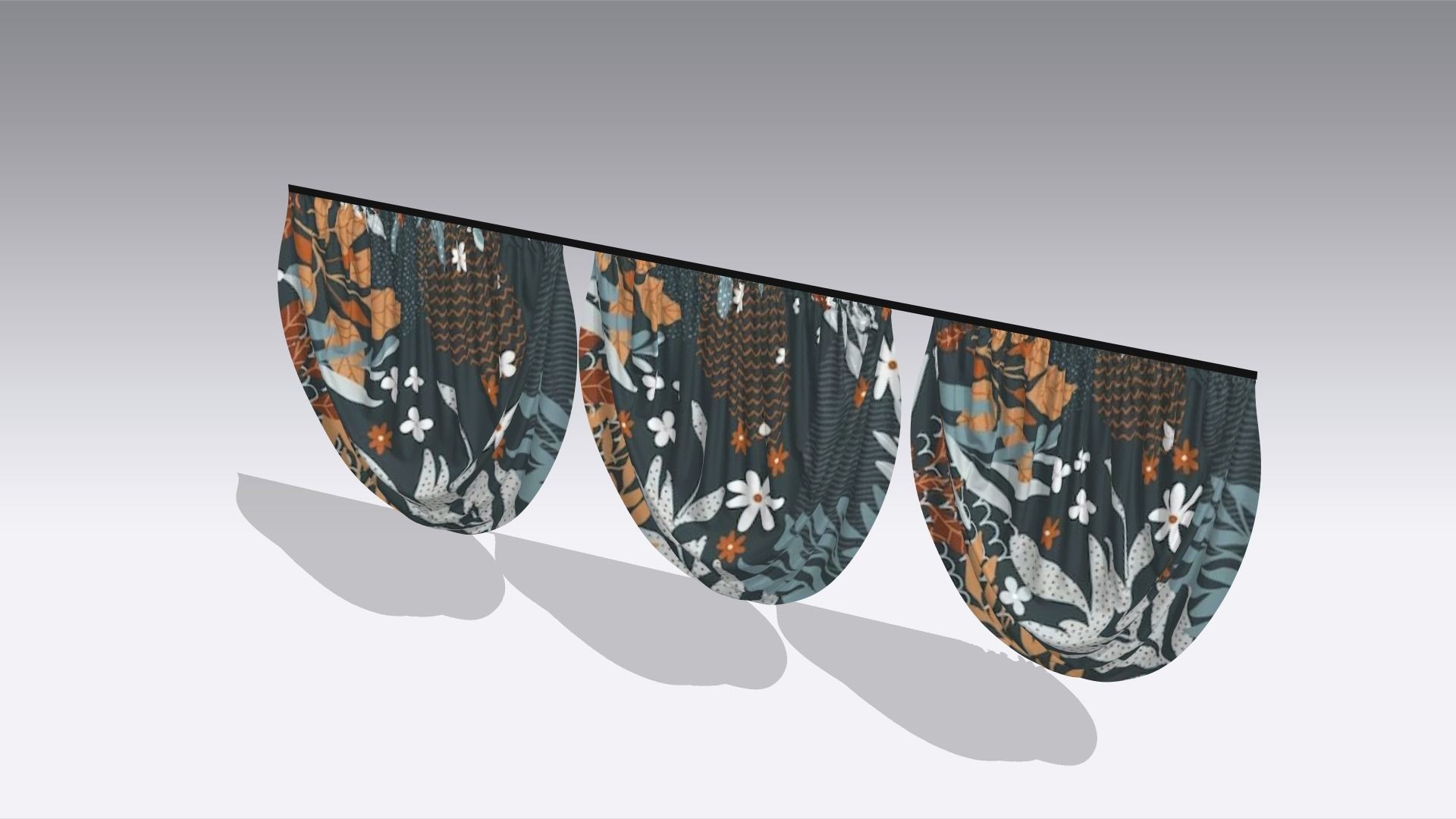 Curtain Low-poly 3D model_6