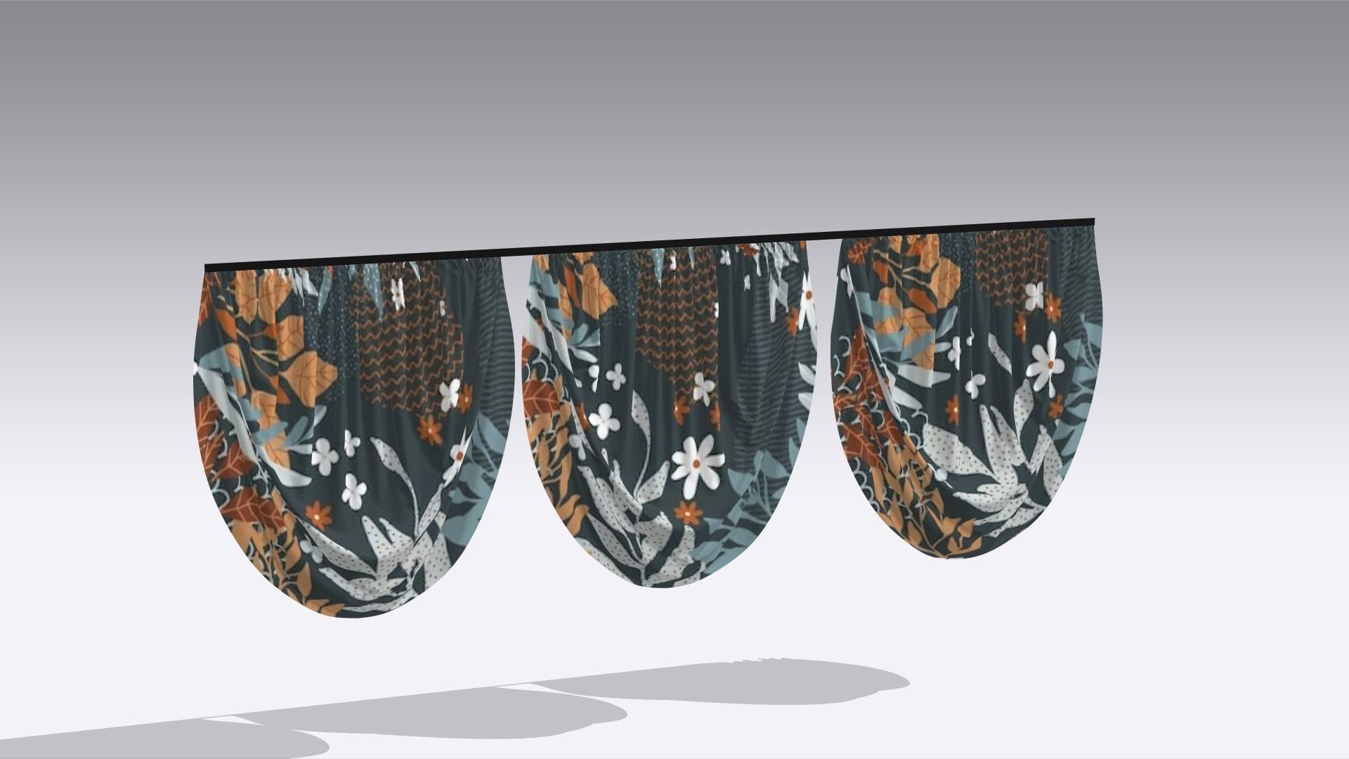 Curtain Low-poly 3D model_5