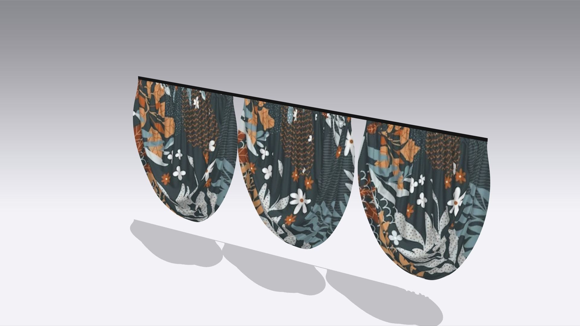 Curtain Low-poly 3D model_2