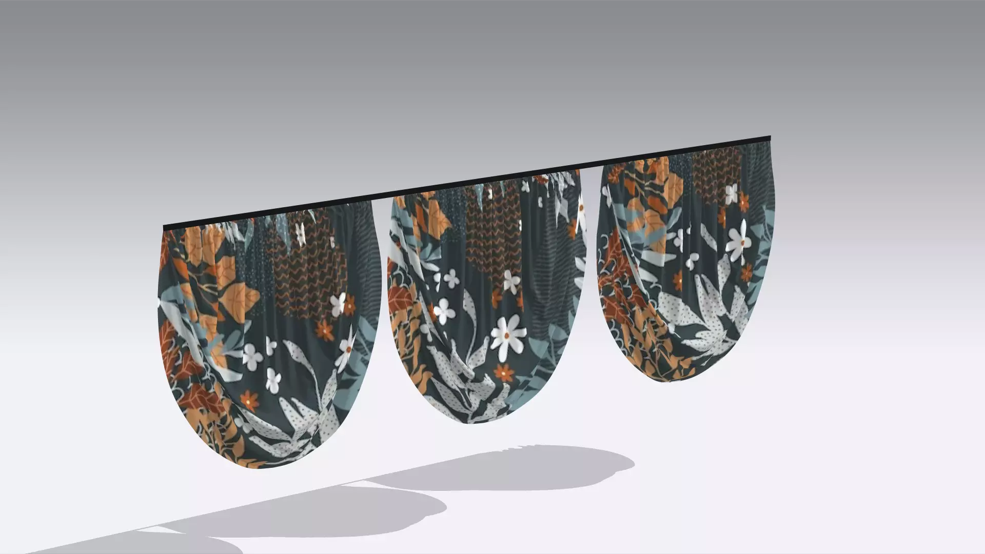 Curtain Low-poly 3D model_0