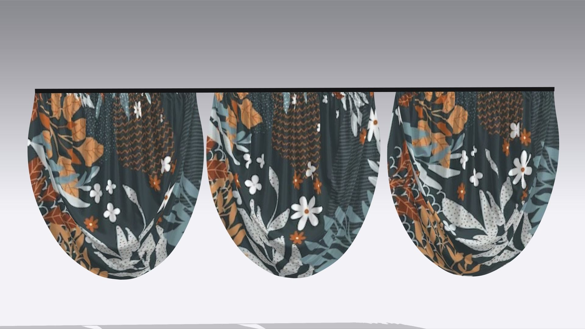 Curtain Low-poly 3D model_1