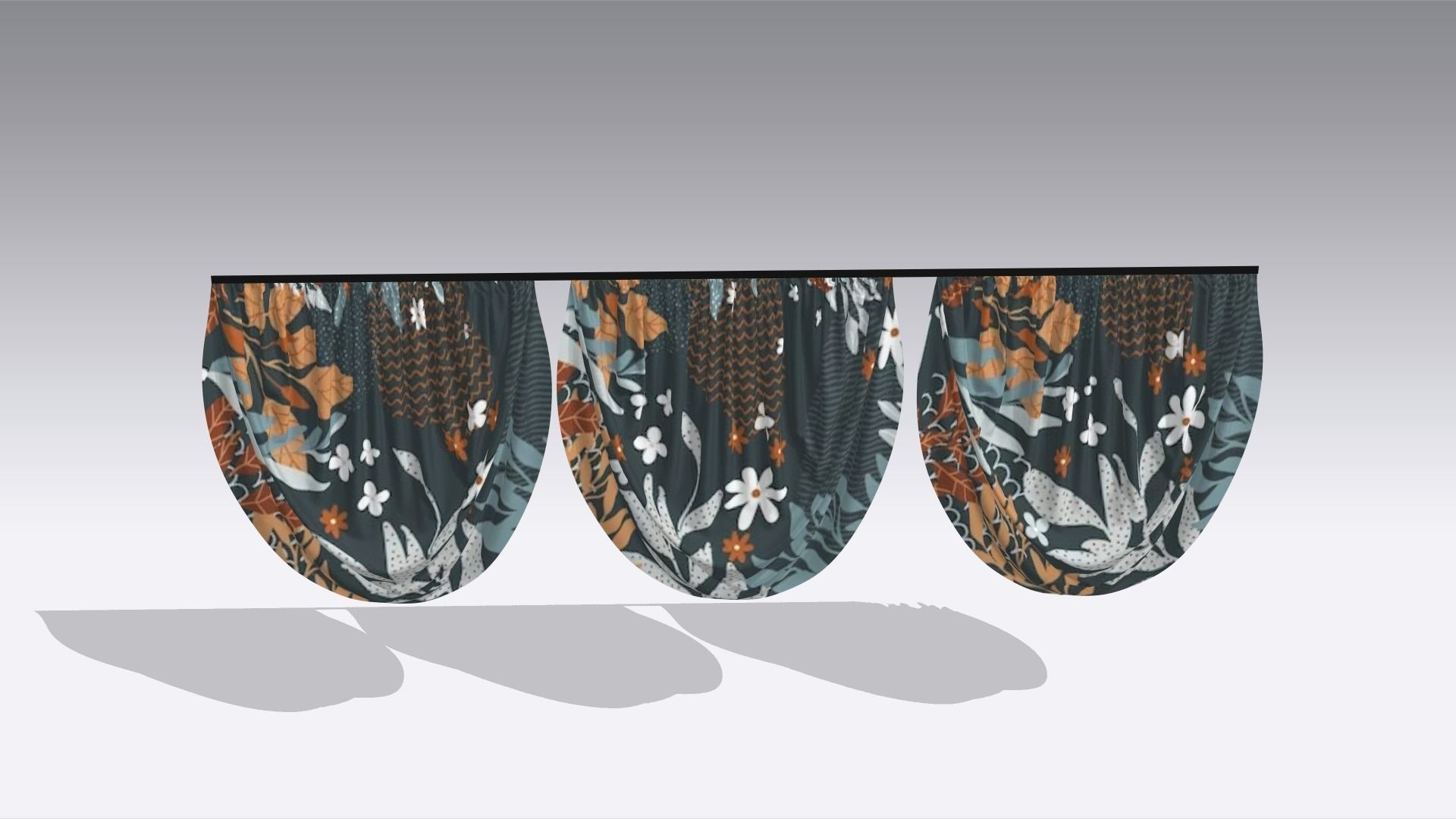 Curtain Low-poly 3D model_3