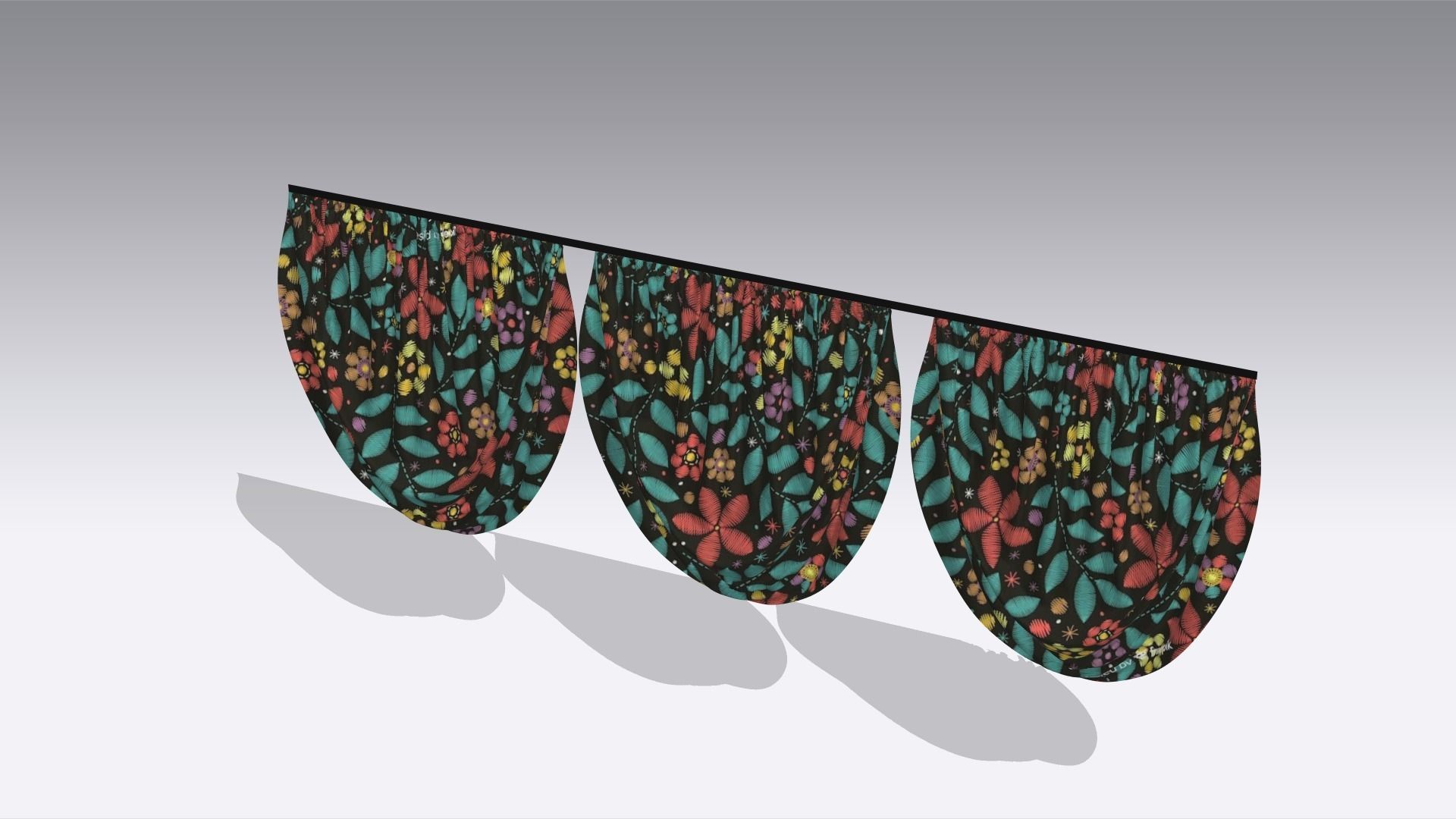 Curtain Low-poly 3D model_6