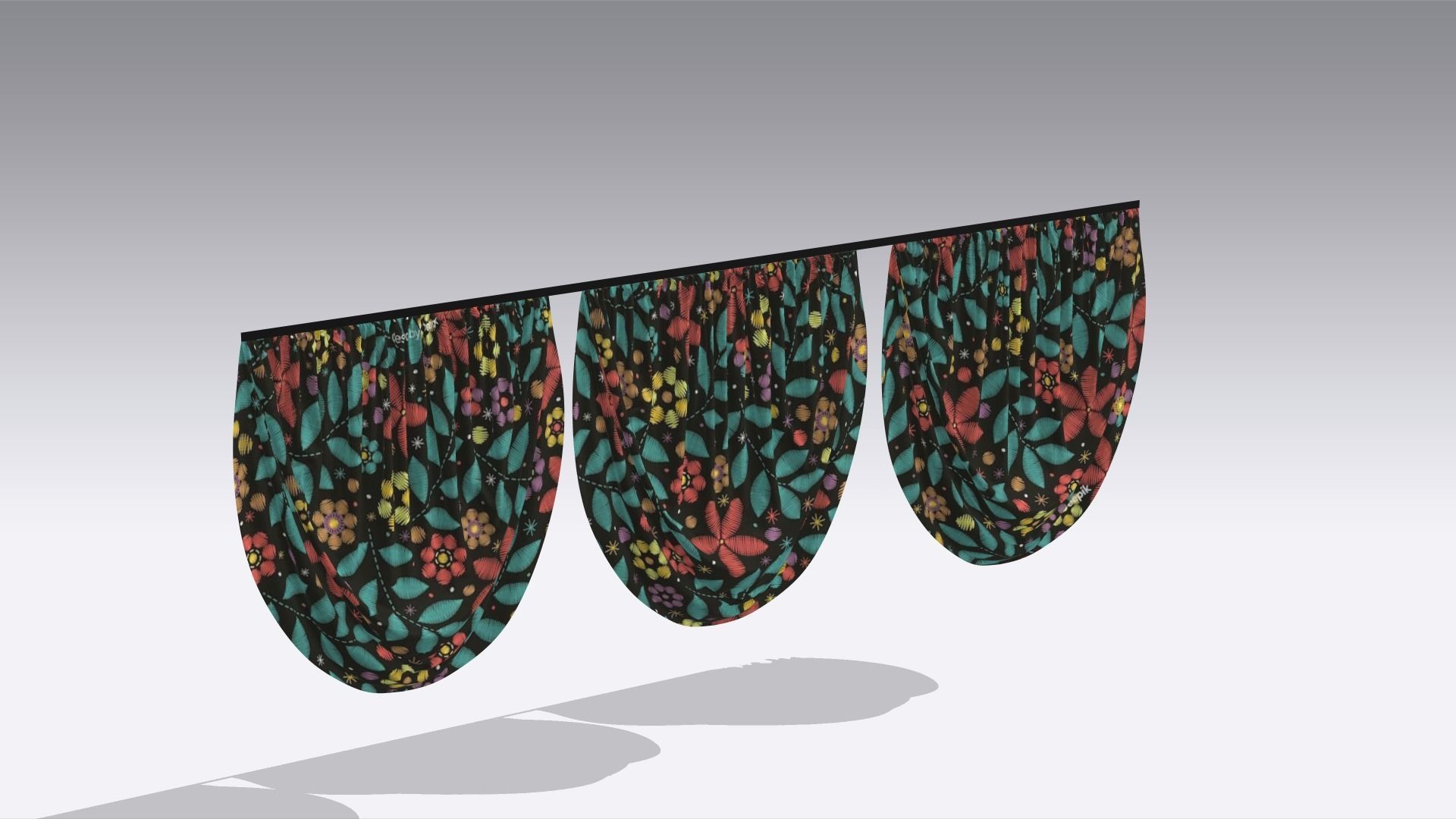 Curtain Low-poly 3D model_2