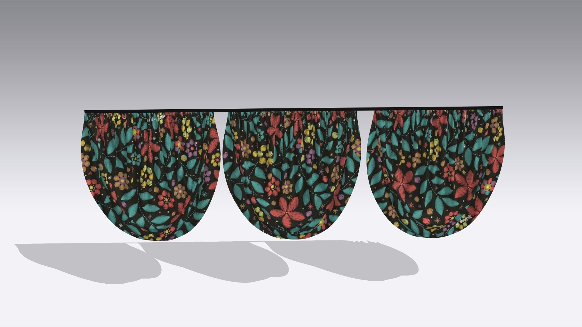 Curtain Low-poly 3D model_3