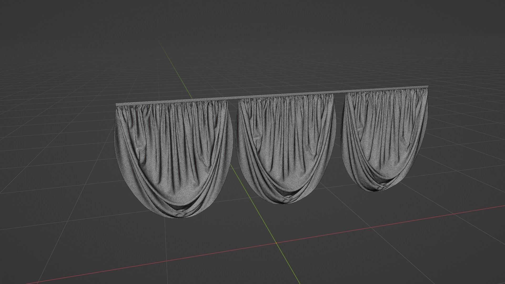 Curtain Low-poly 3D model_7