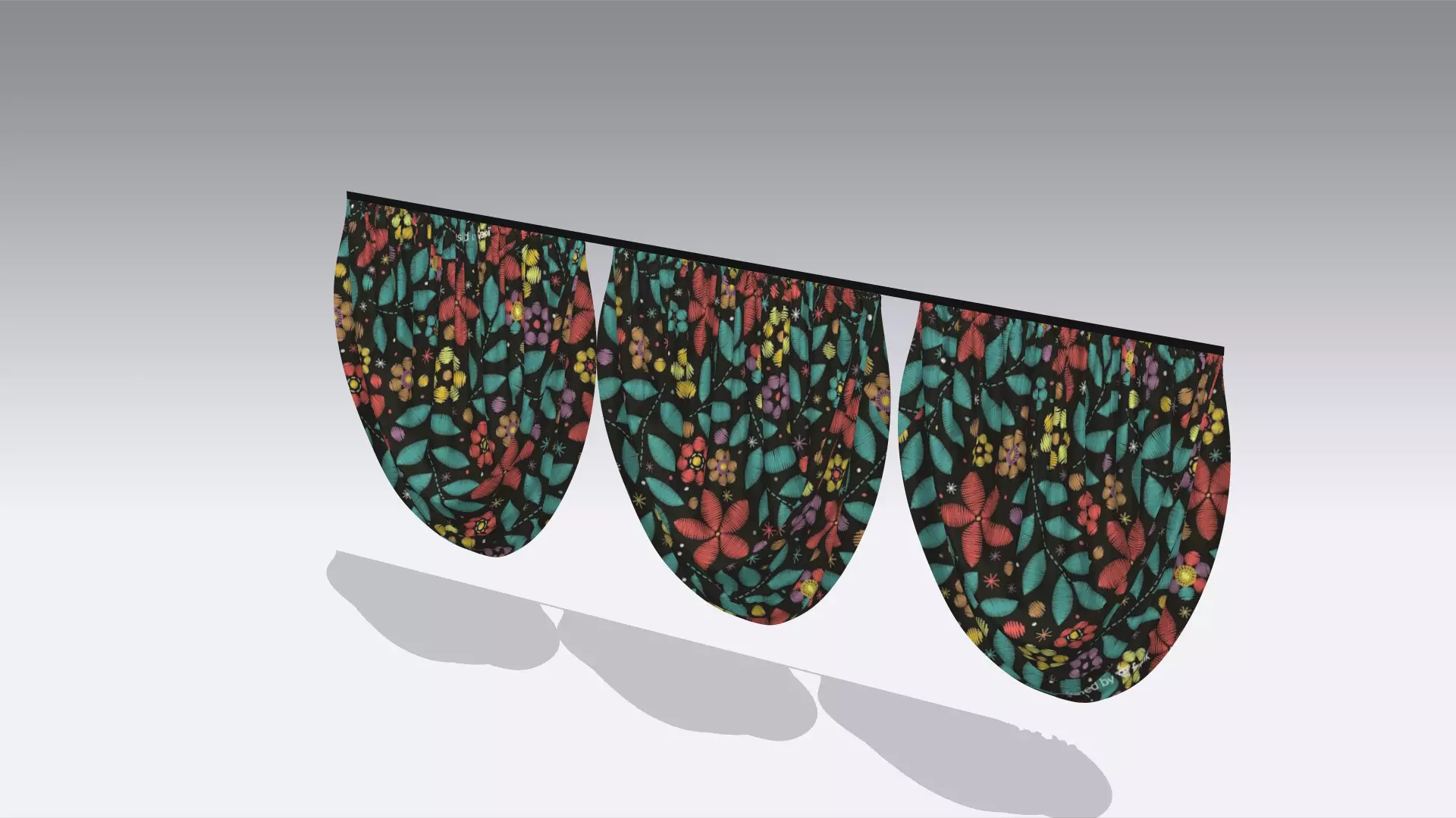 Curtain Low-poly 3D model_0