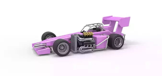 Supermodified front engine race car V2 Scale 1 to 25 3D print model