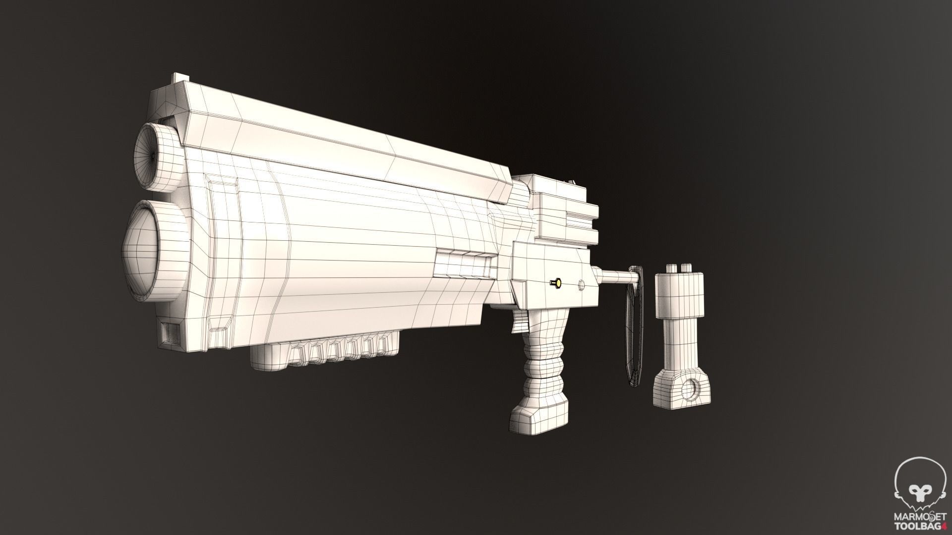 X-94 Laser Pistol SMG Low-poly 3D model_12
