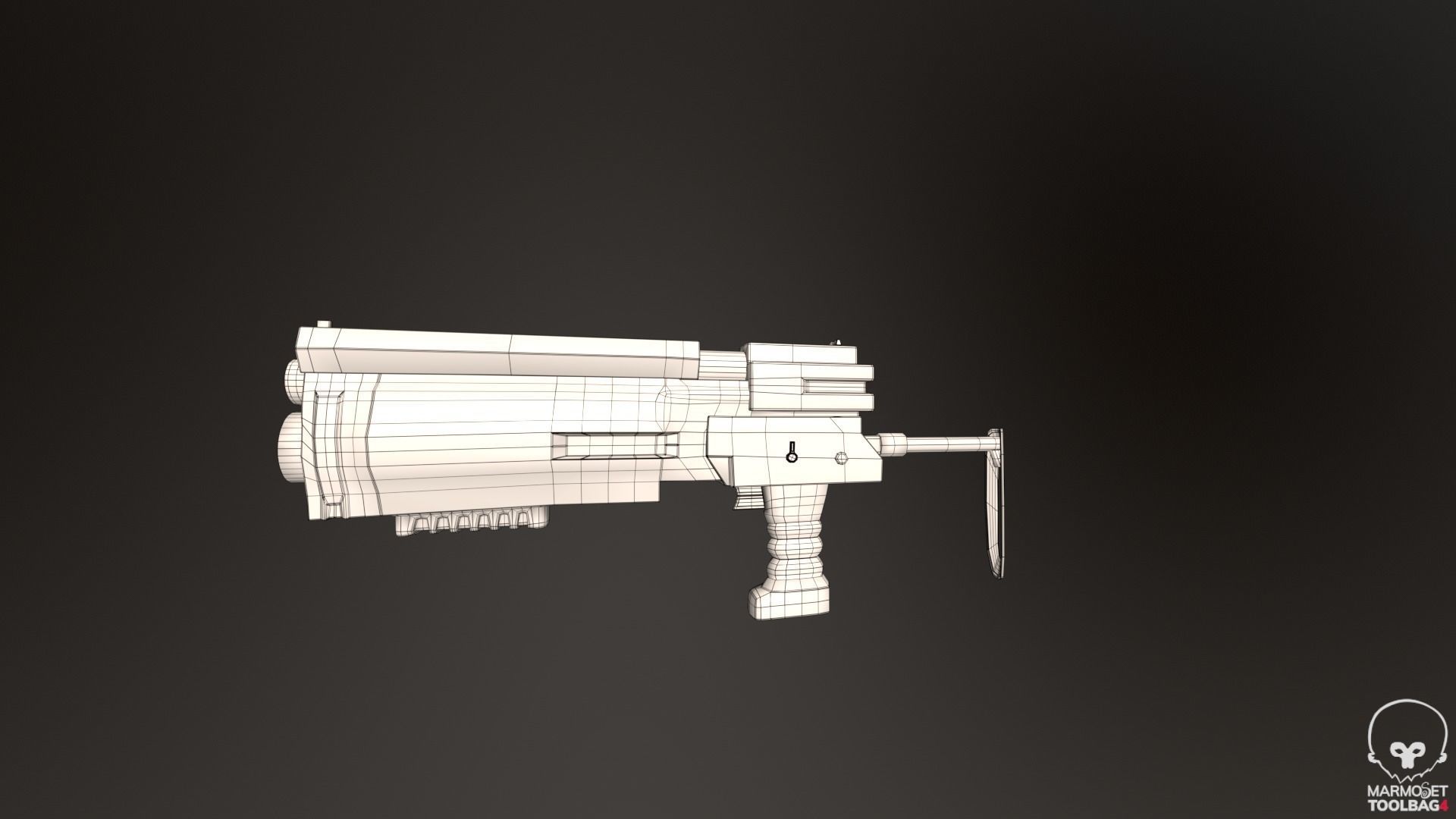 X-94 Laser Pistol SMG Low-poly 3D model_14