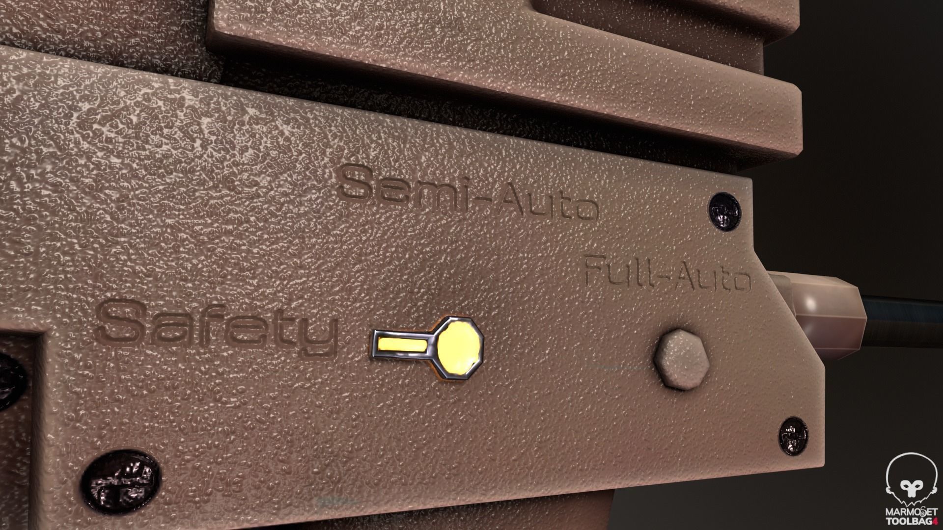 X-94 Laser Pistol SMG Low-poly 3D model_3