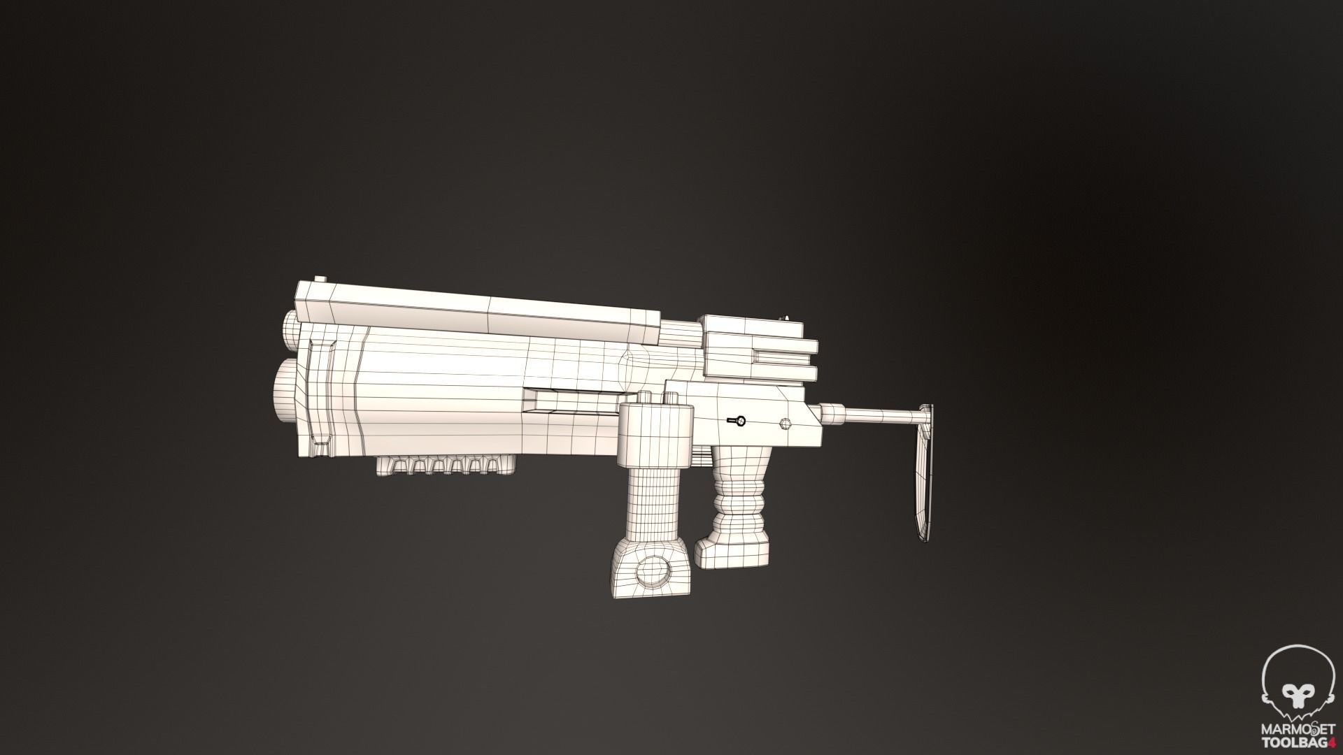 X-94 Laser Pistol SMG Low-poly 3D model_13
