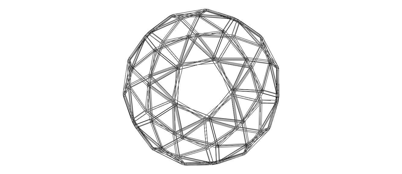 Wireframe Shape Snub Dodecahedron 3D print model_40